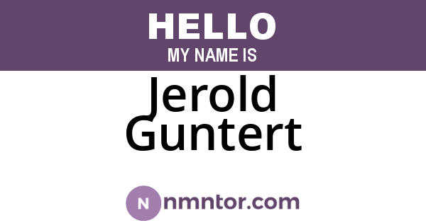 Jerold Guntert