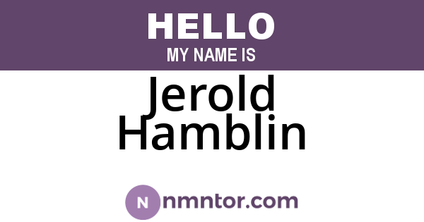 Jerold Hamblin