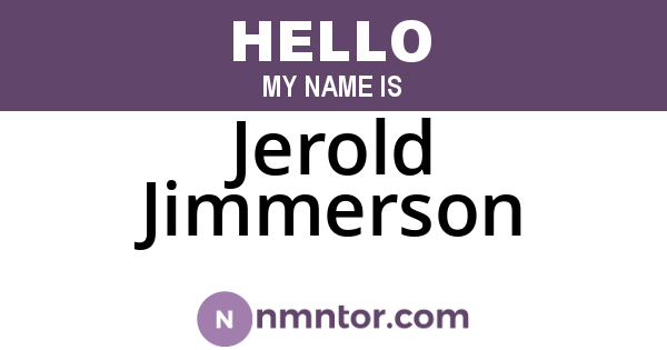 Jerold Jimmerson