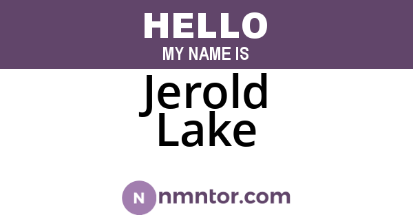 Jerold Lake