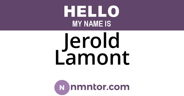 Jerold Lamont