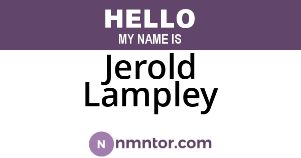 Jerold Lampley