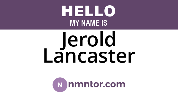 Jerold Lancaster