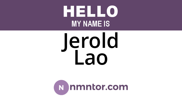 Jerold Lao