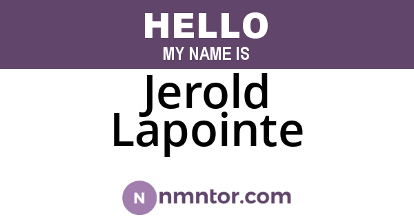 Jerold Lapointe