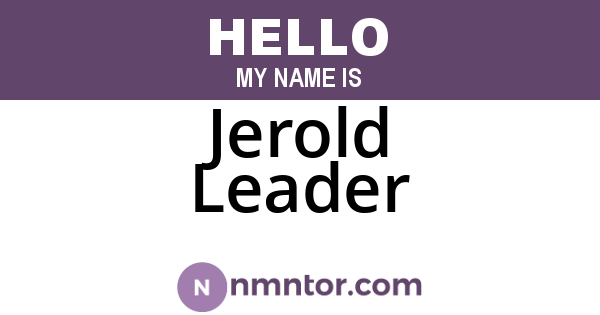 Jerold Leader