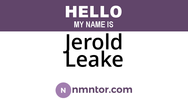 Jerold Leake