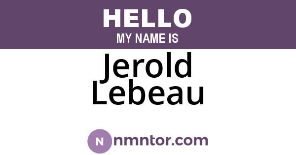 Jerold Lebeau