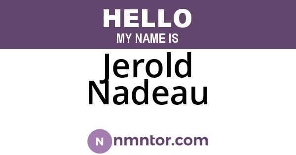 Jerold Nadeau