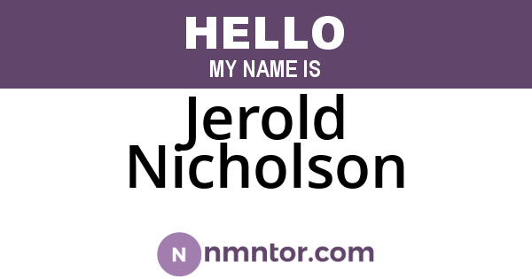 Jerold Nicholson