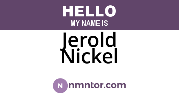 Jerold Nickel