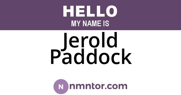 Jerold Paddock
