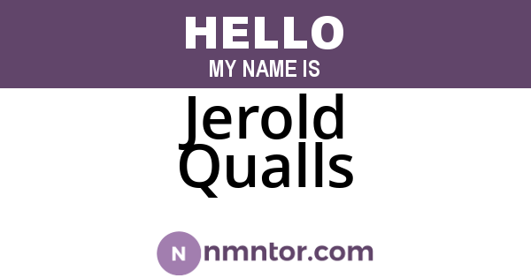 Jerold Qualls