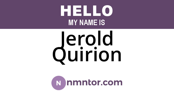 Jerold Quirion