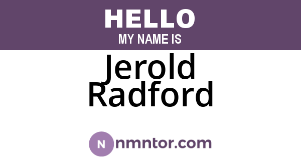 Jerold Radford