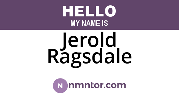 Jerold Ragsdale