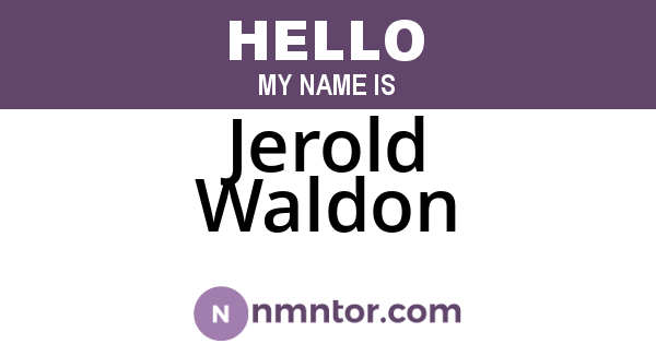 Jerold Waldon