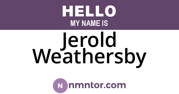 Jerold Weathersby