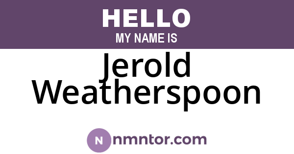 Jerold Weatherspoon