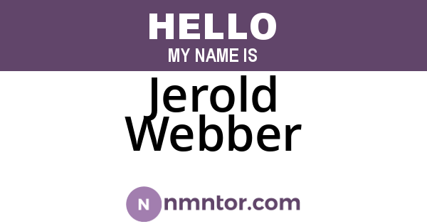 Jerold Webber