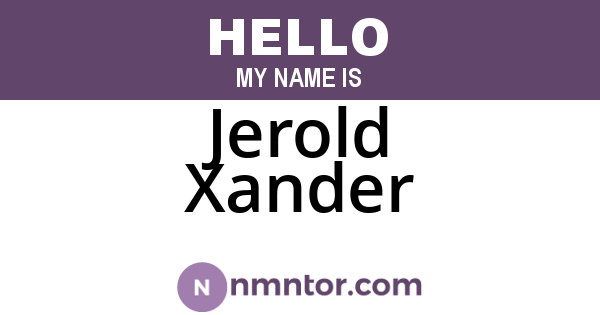 Jerold Xander