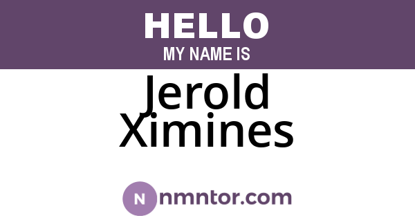 Jerold Ximines