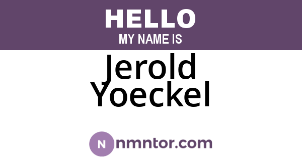 Jerold Yoeckel