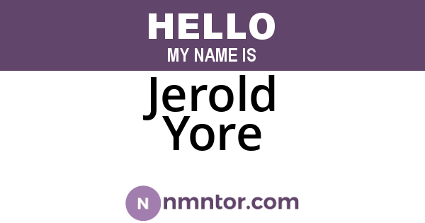Jerold Yore
