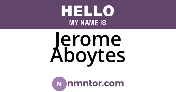 Jerome Aboytes