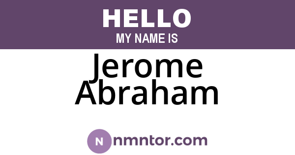 Jerome Abraham