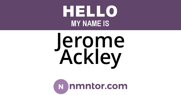 Jerome Ackley