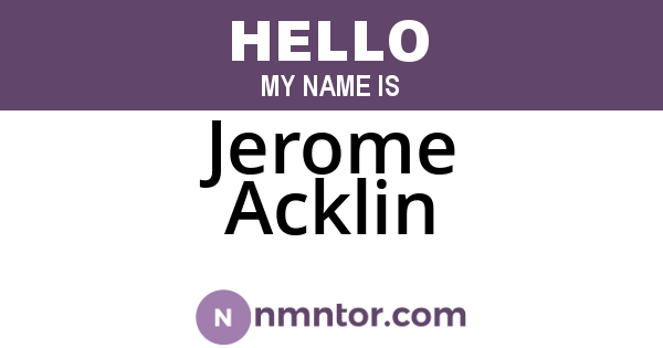 Jerome Acklin