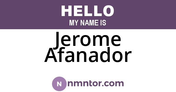 Jerome Afanador