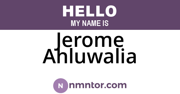 Jerome Ahluwalia