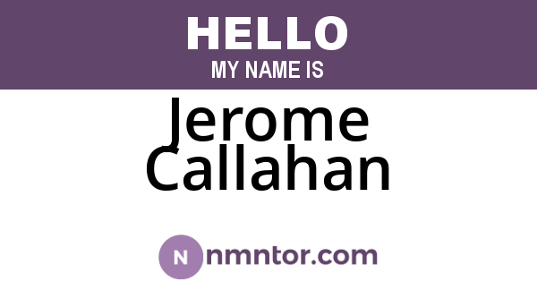 Jerome Callahan