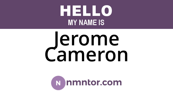Jerome Cameron