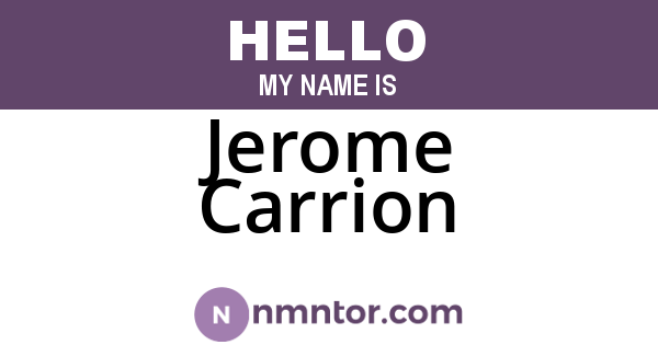 Jerome Carrion