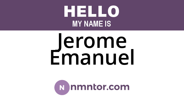 Jerome Emanuel