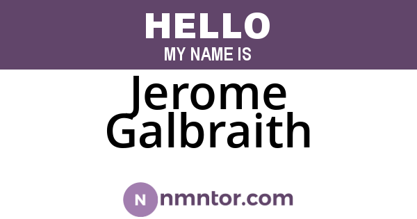 Jerome Galbraith