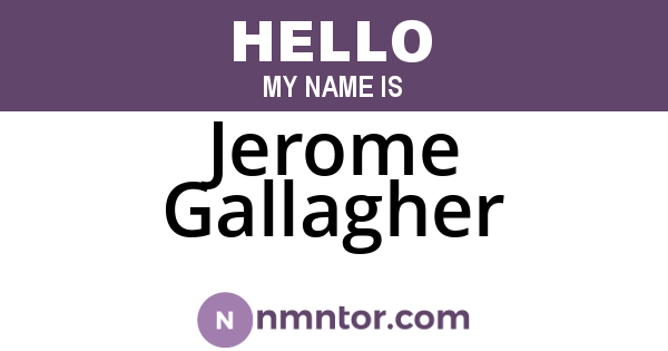 Jerome Gallagher