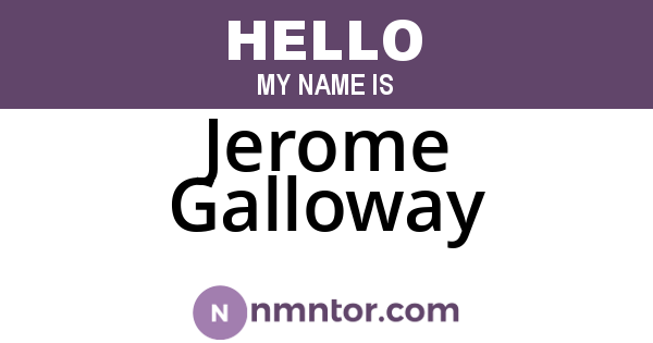 Jerome Galloway