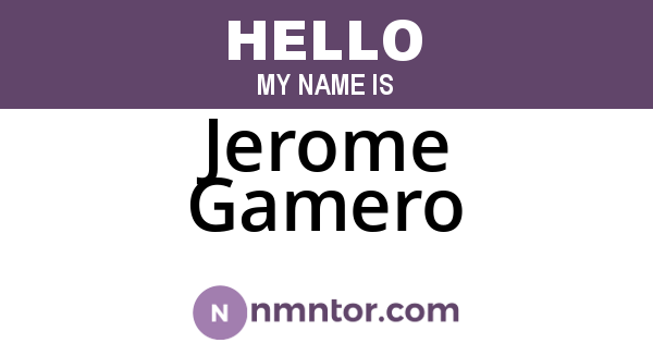 Jerome Gamero