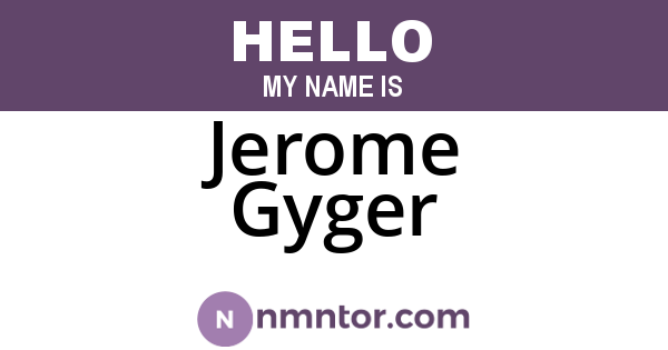Jerome Gyger