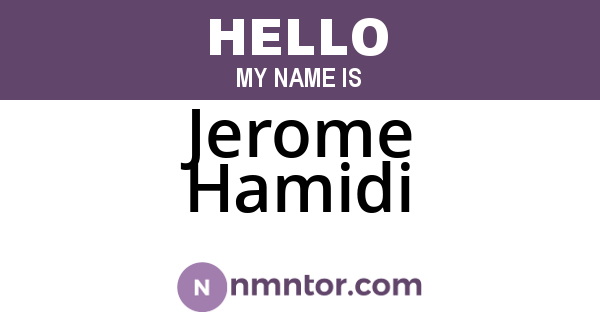 Jerome Hamidi