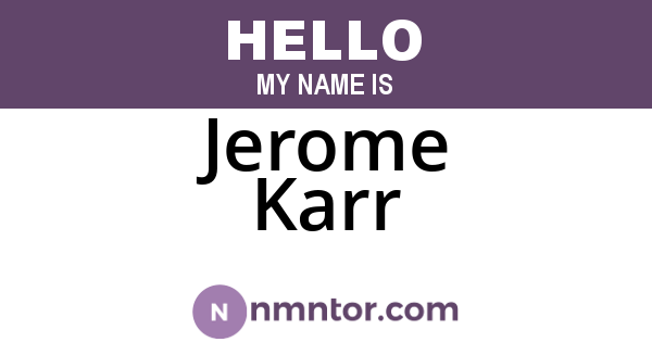 Jerome Karr