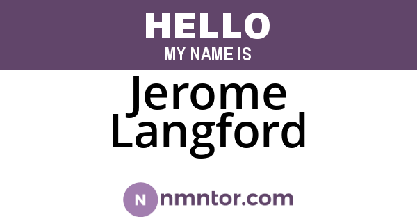 Jerome Langford
