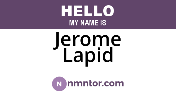 Jerome Lapid