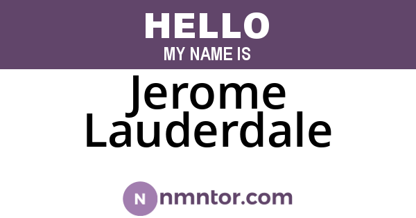 Jerome Lauderdale