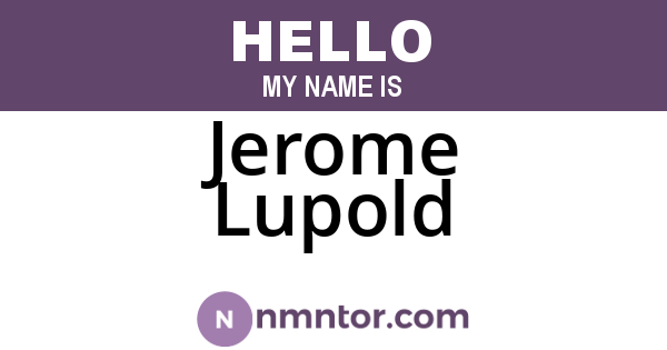 Jerome Lupold