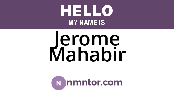 Jerome Mahabir